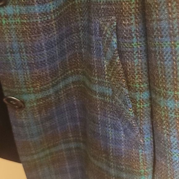 Pendleton 100% Virgin Wool, Satin,Plaid Jacket, sz Lg. Green, blue,black, gold. - Picture 14 of 14